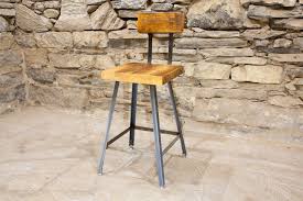 Sonoma 26 reclaimed wood counter height stool with metal legs, natural. The Brewster Industrial Style Bar Stools With Reclaimed Wood Seats And Backs Strong Oaks Woodshop