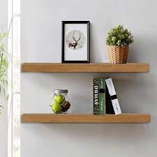 kanstar floating shelves rustic wood wall shelf usa handmade set of 2 walnut 24 x 5 walmart com in 2021 reclaimed barn