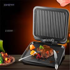 A flat surface and a riffled surface. Automatic Electric Skillets Double Sided Frying Pan Non Stick Grill Pan Flapjack Cake Stalls Machine Qz 319 Household 270mm Electric Skillets Aliexpress