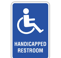 Handicapped Restroom Aluminum Sign
