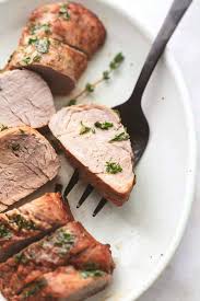 Pat your pork tenderloin dry and place on a piece of foil large enough to completely surround the cut of meat. Garlic Butter Roasted Pork Tenderloin Creme De La Crumb