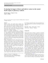 Contact us · need medical advice? Pdf Evaluating The Impact Of Direct And Indirect Contact On The Mental Health Stigma Of Pharmacy Students Timothy Chen Academia Edu