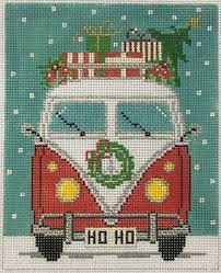 This pretty cross stitch pattern would make a perfect gift. Christmas Micro Bus Cross Stitch Patterns Christmas Xmas Cross Stitch Christmas Cross Stitch