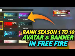 Redeem codes for unlimited ff rewards official ff rewards through the free fire redeem code generator tool, many cheater try to hack free fire, due to which their account is locked forever. Rank Season 1 To 10 All Avatar Banner In Free Fire Rare Avatar Banner In Free Fire Youtube