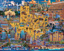 Galveston sailboat vintage travel texas jigsaw puzzle. Best Of Texas 100 Pieces Dowdle Folk Art Puzzle Warehouse
