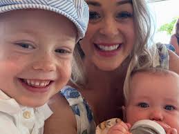 Happy Easter from my sweet chicks to yours!🐣💐 We might have a fun life  update soon — not sure yet! AND it's the twins first Easter! They met the  bunny—had to give