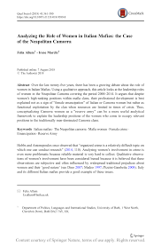 Download pdf the mafia manager : Pdf Analyzing The Role Of Women In Italian Mafias The Case Of The Neapolitan Camorra