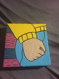 Arthur Meme Hand Painting Funny Paintings Small Canvas Paintings Mini Canvas Art