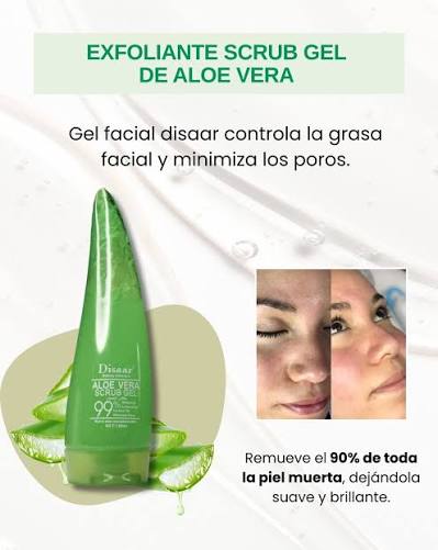 🌿 Exfoliante Scrub Gel de Aloe Vera – Disaar Limpieza profunda + frescura instantánea ✓ Controla la grasa facial ✓ Minimiza poros ✓ Elimina el 90% de la piel muerta ✨ Dejá