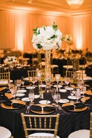 Black And Gold Wedding Decor Best Of Black Gold And White Wedding Reception Decor H White Wedding Decorations White Weddings Reception Black Tablecloth Wedding