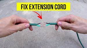 Splicing the electrical cord back together only takes a few minutes using wire strippers and electrician's tape. How To Correctly Repair A Cut Or Damaged Extension Cord Jonny Diy Youtube