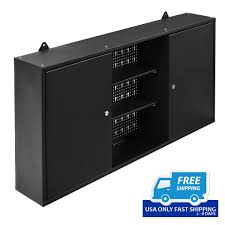This is my solution for a custom bracket that not only hangs the box but also would prevent it from coming off to do this i use the dykem blue marking fluid and a scribe tool. Wall Mount Hanging Tool Box Storage Cabinet Lock Home Office Garage Black By Choice Products