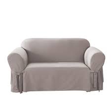 A loveseat size slipcover is designed to fit a two seat couch. Cotton Duck Loveseat Slipcover Light Gray Sure Fit Target
