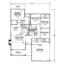 The best 1 bedroom house floor plans. Country Style House Plan 4 Beds 2 Baths 1451 Sq Ft Plan 20 337 Country Floor Plans Country Style House Plans Cabin House Plans