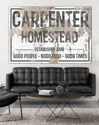 Chippy Homestead Farmhouse Personalized Canvas Wall Art Nlsc0114 In 2020 Personalized Canvas Wall Art Established Family Signs Personalized Wall Art