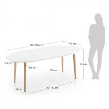 table oqui extensible ovale 120 200 x90 cm naturel et blanc table salle a manger decoration maison table ovale