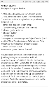 Popeyes Green Beans Copycat Recipe Popeyes Copycat Recipe Diner Recipes Copycat Recipes