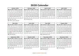 It helps you in planning upcoming days, weeks, and months. Printable Yearly Calendar 2020 Free Calendar Template Com