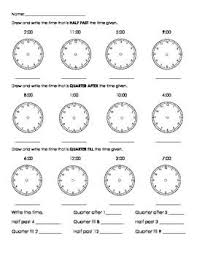 Time Half Past Quarter After Quarter Till Time Worksheets Math Time Clock Worksheets
