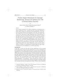 Can letters from and friends influence a judge? Pdf Victim Impact Statement In Criminal Sentencing Success Or Setback For The Criminal Justice Process
