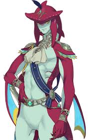 ivy (sena0119), sidon, nintendo, the legend of zelda, the legend of zelda:  breath of the wild, absurdres, bad id, bad pixiv id, commentary request,  highres, 1boy, artist name, closed mouth, colored skin,