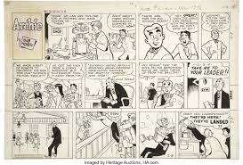 When archie introduces himself as mr. Bob Montana Archie Sunday Comic Strip Original Art Dated 2 8 59 Lot 13911 Heritage Auctions