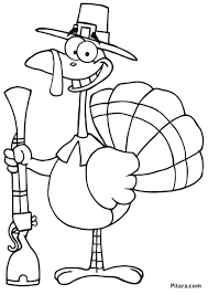 Color the turkey in the hat. Turkey Coloring Pages For Kids Pitara Kids Network