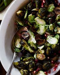 Roasted Brussels Sprouts With Chestnuts Pomegranate And Cider Reduction Recipe Recipe Roasted Brussel Sprouts Brussel Sprouts Thanksgiving Side Dishes Easy