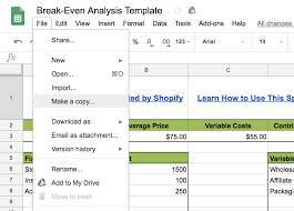 what is break even analysis and how to do it template