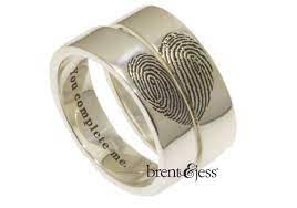 You Complete Me Set Of Fingerprint Wedding Bands The Etsy Fingerprint Wedding Bands Fingerprint Wedding Titanium Wedding Rings