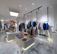 What kind of store furniture does a clothing store use