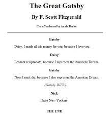 The Great Gatsby Ultra Condensed Literature Humor The Great Gatsby Greatful