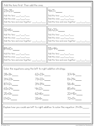 Free Printable Worksheet To Practice The Left To Right Addition Strategy Also Known As Pa Addition Strategies Mental Math Strategies Teaching Math Elementary