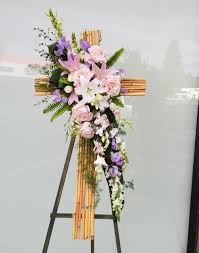 United states, santa clarita, 27534 sierra hwy. Pink And Lavender River Cane Cross By Charmaine S Bouquet Canyon Florist