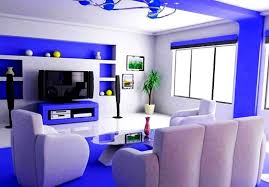 Warna biru muda, biru pucat. Warna Cat Ruang Tamu Kombinasi Putih Biru Dinimon