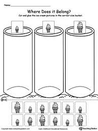 Sort By Size Ice Cream Sorting Kindergarten Kindergarten Worksheets Kindergarten Math