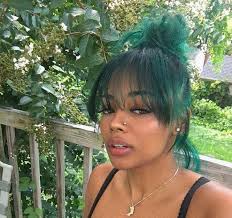 Girl Image Hair Styles Dyed Natural Hair Green Hair