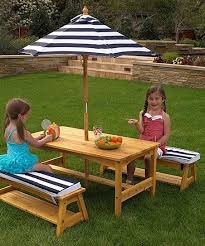 Kidkraft Navy Stripe 4 Piece Table Set Zulily Kids Outdoor Table Kids Outdoor Furniture Garden Table And Chairs