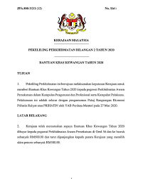 Kerajaan umum bantuan khas kewangan rm600 kepada kakitangan awam gred 56 ke bawah dan rm300 kepada pesara dan veteran tidak berpencen. Sabahfm Pekeliling Bantuan Khas Kewangan Tahun 2020 Facebook