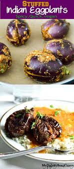 Spice Stuffed Baby Eggplants Recipe Baby Eggplant Recipes Food Recipes Eggplant Recipes