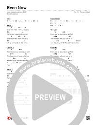 Even Now Chord Chart Editable Brent Anderson Praisecharts