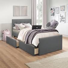 A tremendous amount of detailed step by step plans to help you build your own diy farmhouse bed in queen size. Emory Upholstered Twin Platform Bed With 2 Storage Drawers Gray By Hillsdale Living Essentials Walmart Com Walmart Com