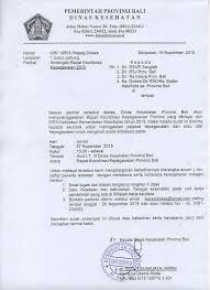 Surat undangan rapat dinas bersifat resmi karena hal tersebut berhubungan dengan suatu lembaga atau instansi. Undangan Rapat Koordinasi Kepegawaian 2015 Kepegawaian Dinas Kesehatan Provinsi Bali