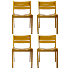 Dining room designer wood chair 4 chairs set antique style baroque rococo new. Set Of 4 Stackable Wooden Dining Chairs By Wilkhahn Doctor Decorum