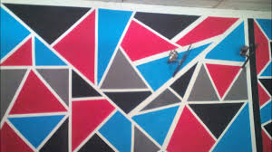 Gambar dinding kamar corak beraturan. Lukisan Geometri Di Dinding Cikimm Com