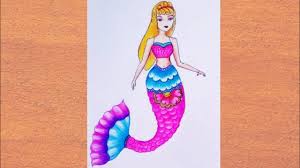 How To Draw Easy Mermaid Draw Easy Mermaid With Beautiful Tail Youtube Choose your favorite mermaid drawings from millions of available designs.