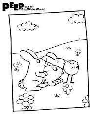 The Bunnies Greet Peep With Lots Of Kisses Download This Coloring Page For Your Kiddos Here Http Www Peepandthebigwideworld Coloring Pages Peeps Drawings