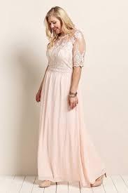 Plus Size Adele Blush Pink Dress With Lace Top And Flowy Skirt Blush Wedding Dress Lace Blush Maxi Dress Lace Top Dress
