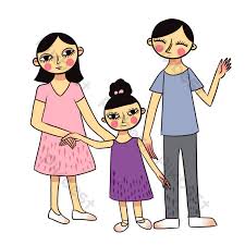 Karikatur/caicature (kartun) keluarga naik sepeda dengan background pemandangan pegunungan desain seperti ini mungkin cocok untuk kekasih anda, rekan, kawan, maupun orang spesial lainnya, atau bisa. Gambar Animasi Keluarga Kecil Bahagia