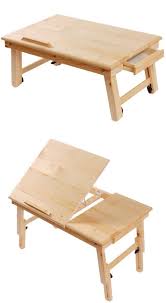 Solid Wood Foldable Notebook Laptop Table Adjustable Height Angle Folding Food Bed Lap Top Tray Table Desk Fbt02 N Adjustable Table Laptop Table Bed Tray